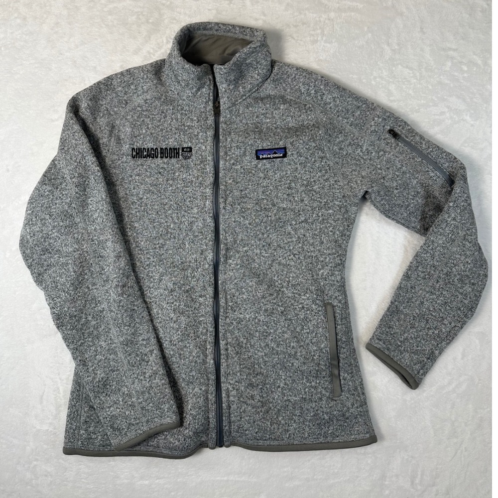 Patagonia Better Sweater Jacket Womens Medium Grey Chicago Booth Full Zip Fleece
